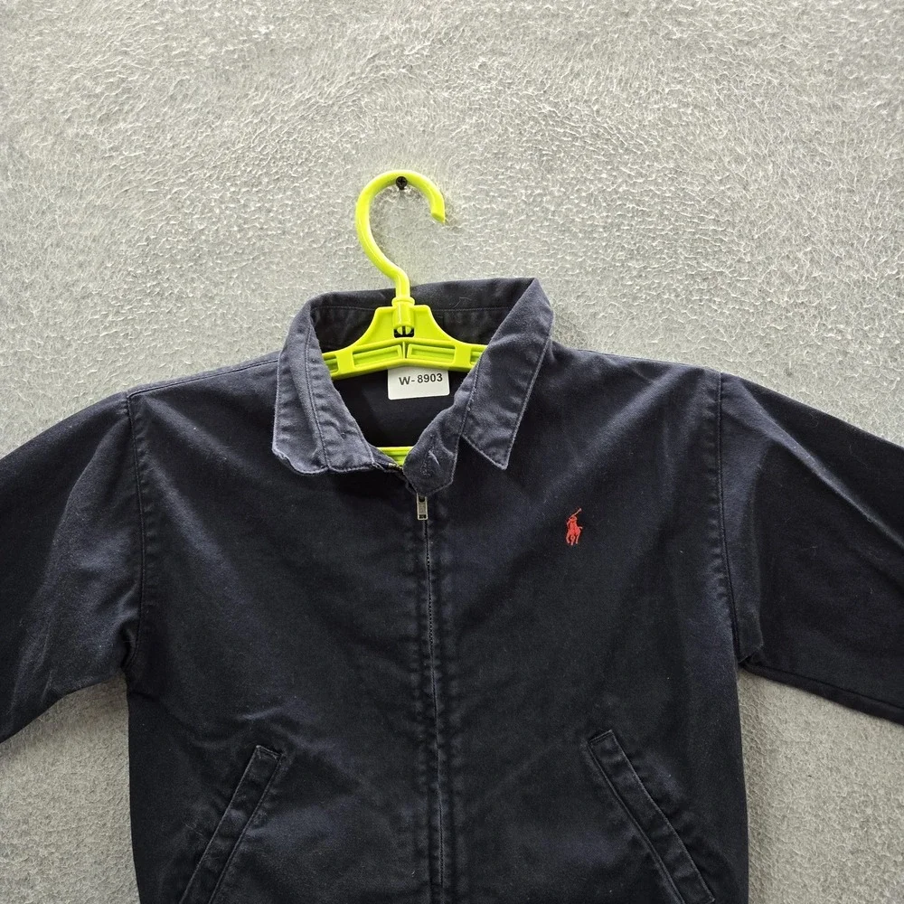 Ralph Lauren Toddler Jacket 3T Navy Blue Embroidered Bi Swing Bomber